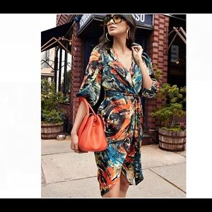 New York and Company Pleated Wrap Dress - XL